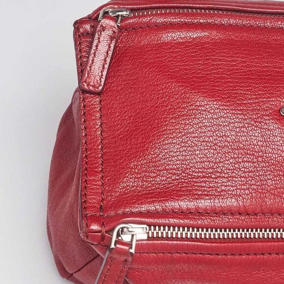Givenchy Red Textured Sugar Goatskin Leather Mini Pandora Bag - Picture 5 of 12